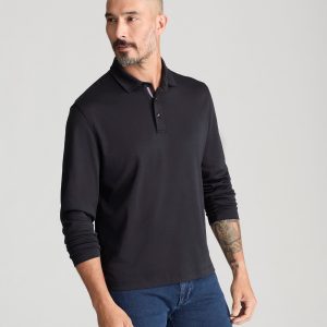 Wrinkle-Free Damaschino Long-Sleeve Polo